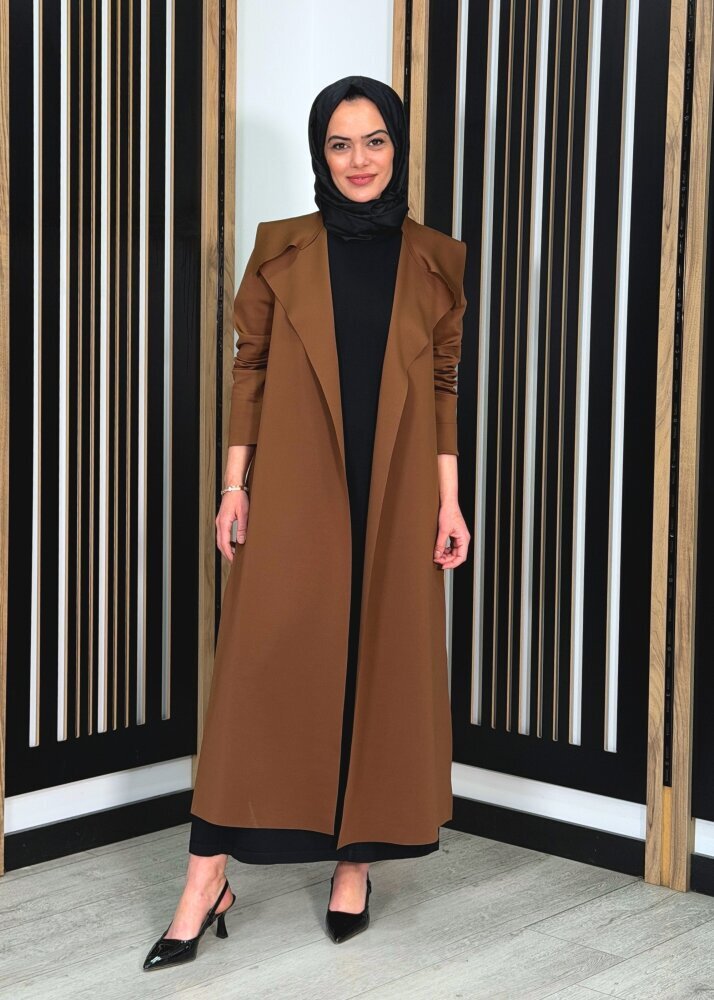 Noİ Scuba Arkası Kemerli Ceket KAHVERENGİ