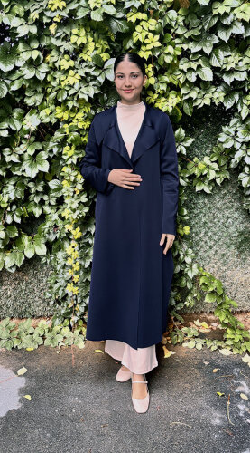 Noi Scuba Arkası Kemerli Ceket LACİVERT - NOİ