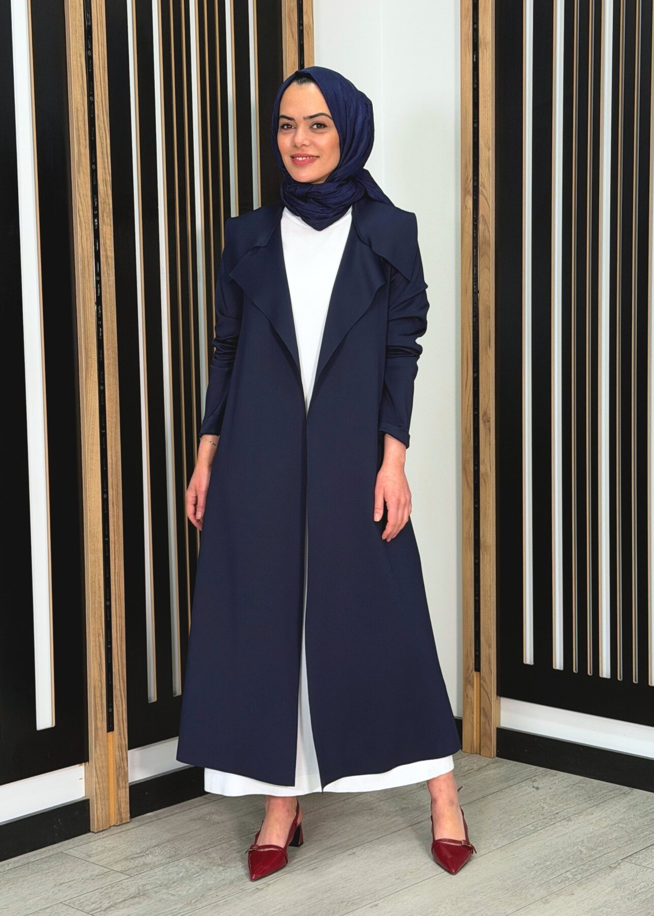 Noİ Scuba Arkası Kemerli Ceket LACİVERT - 1