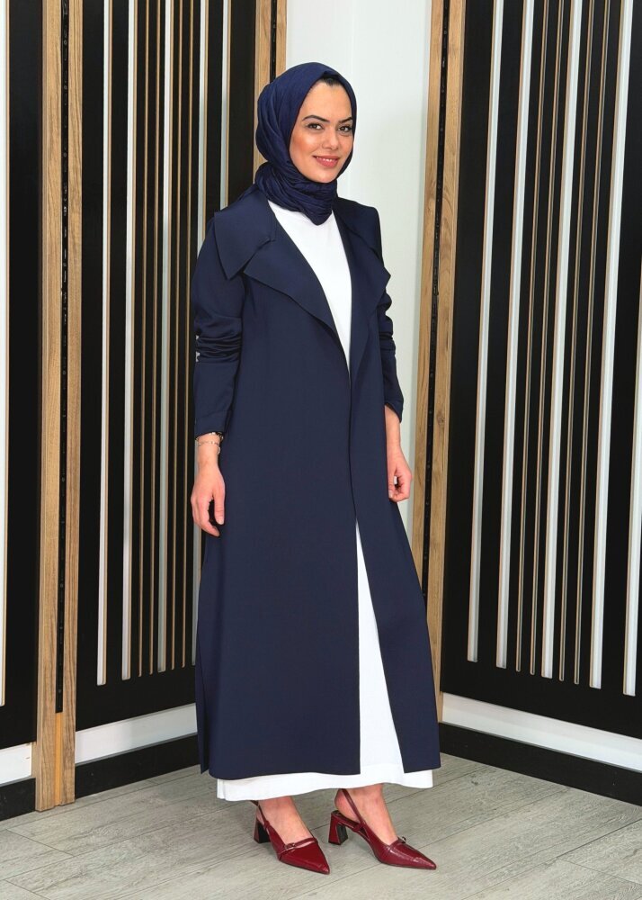 Noİ Scuba Arkası Kemerli Ceket LACİVERT - 2