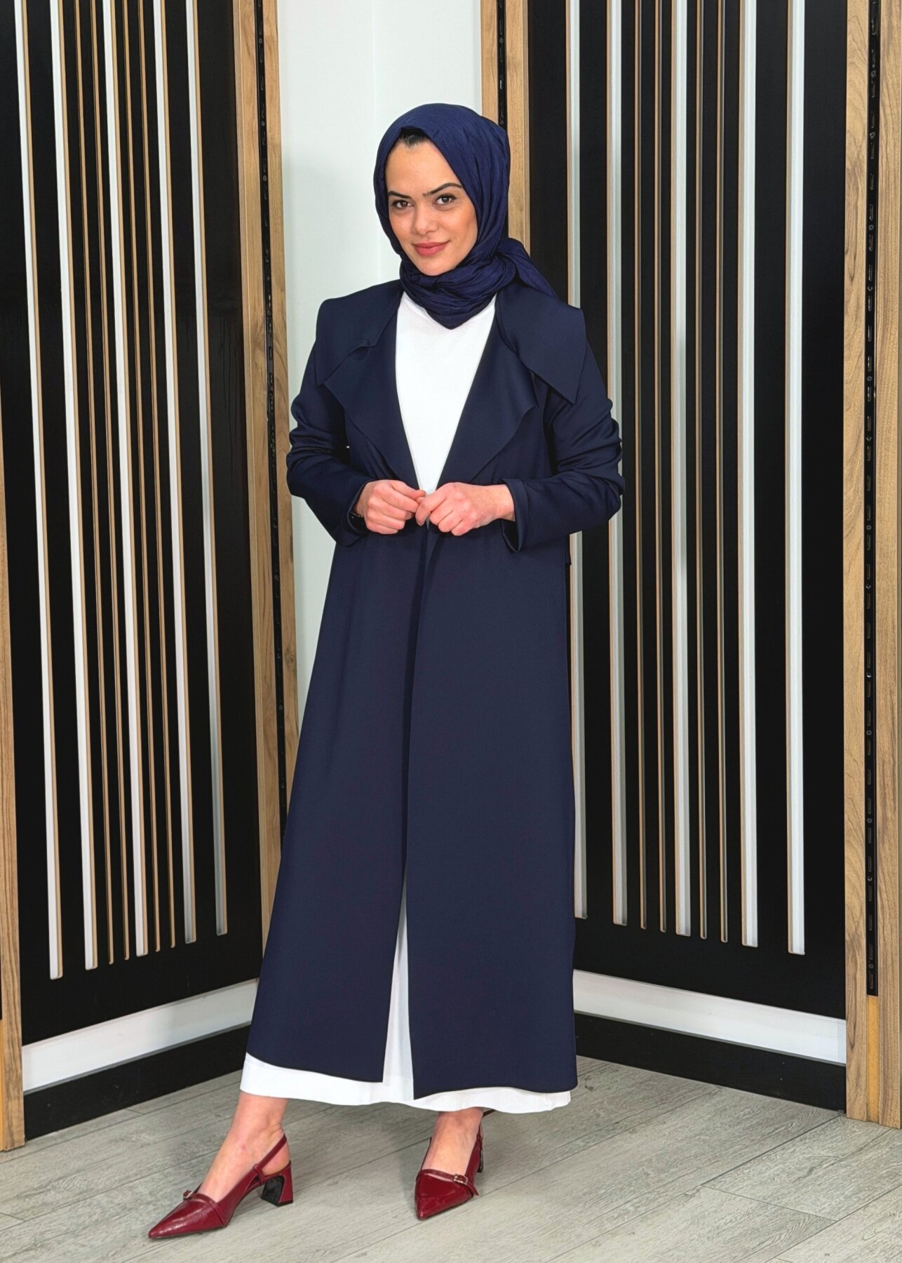 Noİ Scuba Arkası Kemerli Ceket LACİVERT - 3