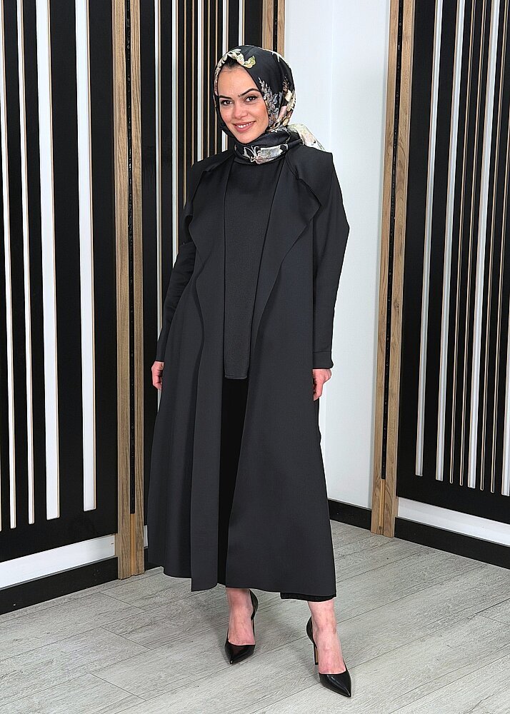 Noİ Scuba Arkası Kemerli Ceket SİYAH