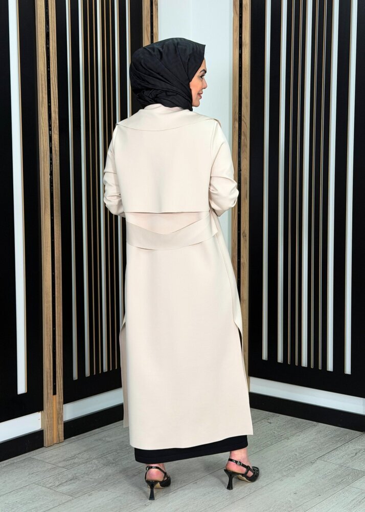 Noİ Scuba Arkası Kemerli Ceket TAŞ - 4