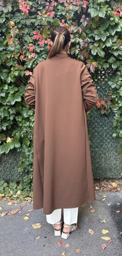 Noi Scuba Şal Yaka Floglu Ceket KAHVERENGİ - 3