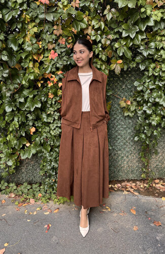 Noi Süet Pileli Etek TABA - 2