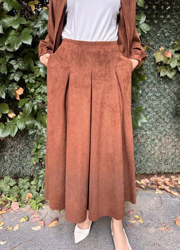 Noi Süet Pileli Etek TABA - 5