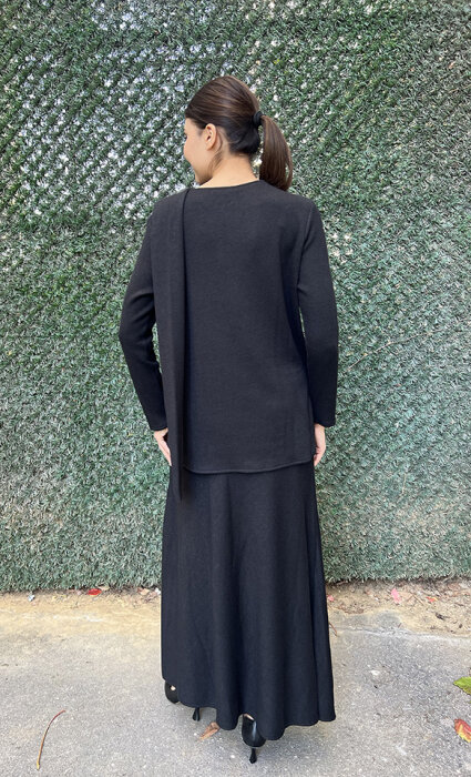 Noi Triko Angora Evaze Beli Lastikli Etek SİYAH - 4