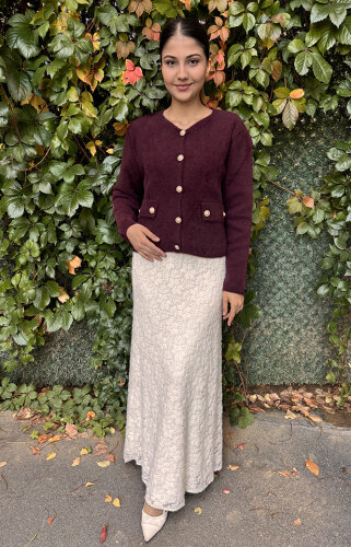 Noi Triko Angora İki Cepli Kısa Hırka MÜRDÜM - 3