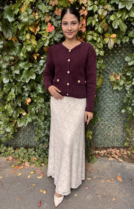 Noi Triko Angora İki Cepli Kısa Hırka MÜRDÜM - 3