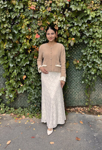 Noi Triko Angora Kol Ve Cepleri Pliseli Kısa Hırka CAMEL - 2