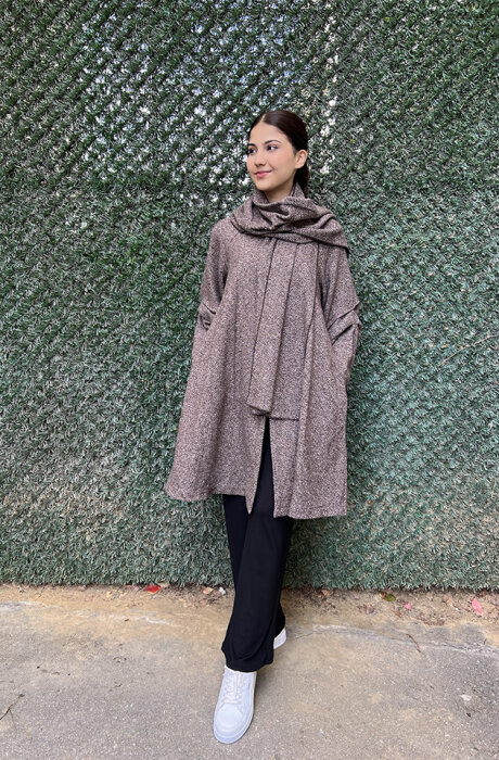 Noi Twit Kumaş Şallı Kısa Ceket BEJ - 3