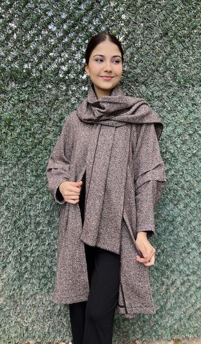 Noi Twit Kumaş Şallı Kısa Ceket BEJ - 2