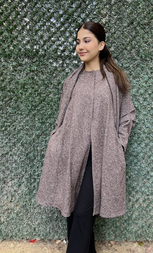 Noi Twit Kumaş Şallı Kısa Ceket BEJ - 4