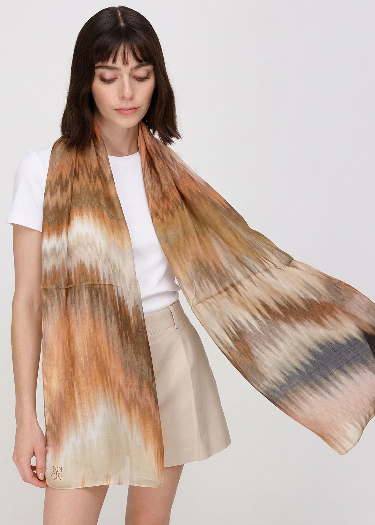 Noİ Viscon Zikzak Degrade Batikli Şal TABA - 1