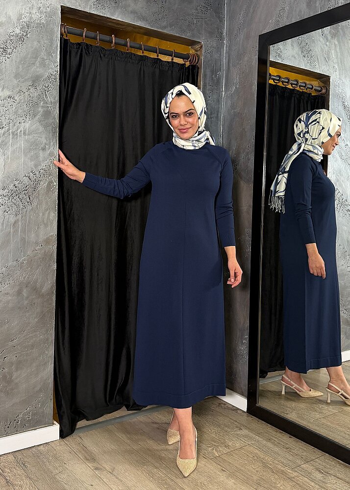 Nuss Basic Elbise LACİVERT
