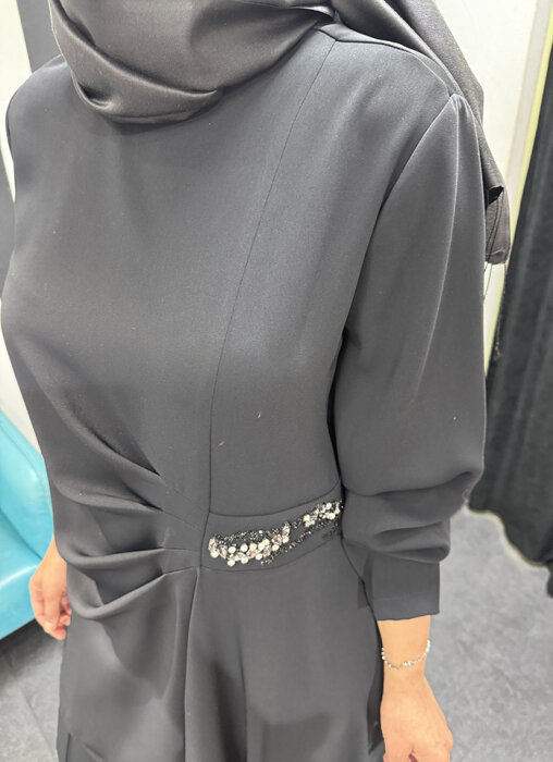 Nuss Beli Taş Detaylı Pantolonlu Takım SİYAH - 3