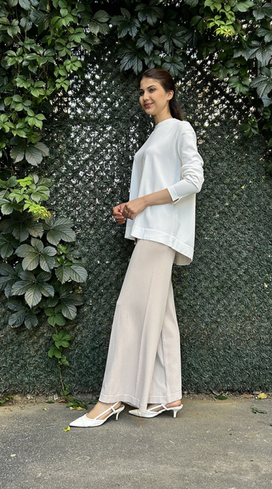Nuss Bol Paça Pantolon BEJ - 3