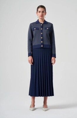 Nuss Çizgili Polo Yaka Takım LACİVERT - 1