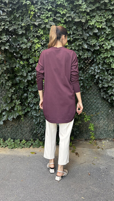 Nuss Etek Ucu Oval Basic Tunik BORDO - 4
