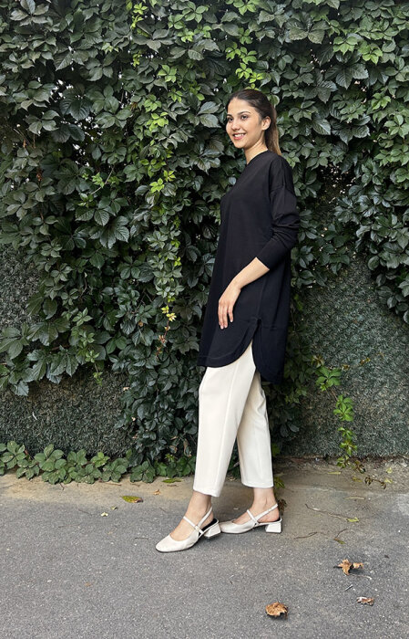 Nuss Etek Ucu Oval Basic Tunik SİYAH - 3