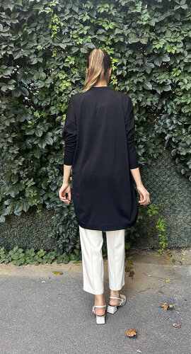 Nuss Etek Ucu Oval Basic Tunik SİYAH - 4