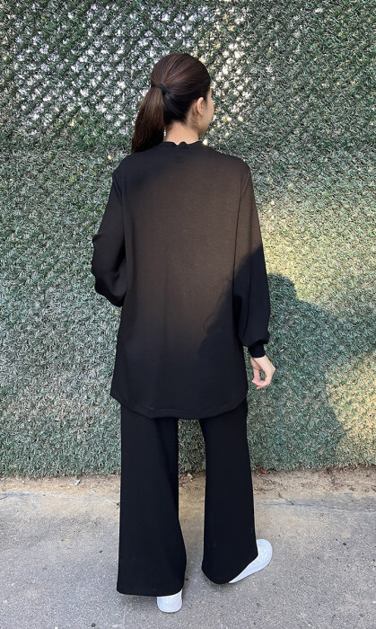 Nuss Fermuar Detaylı Pantolonlu Takım SİYAH - 5