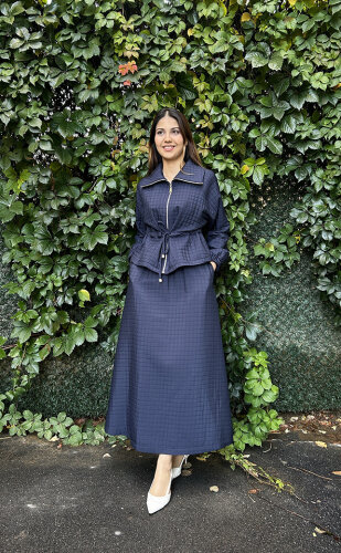 Nuss Kapitone Etekli Takım LACİVERT - 1