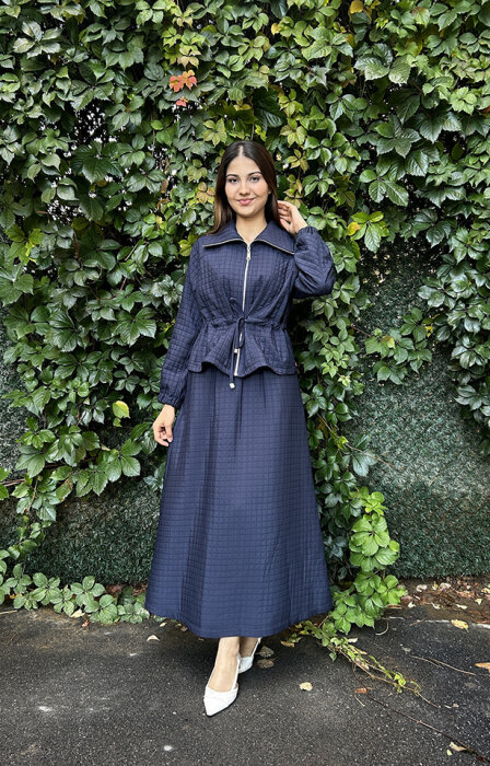 Nuss Kapitone Etekli Takım LACİVERT - 2