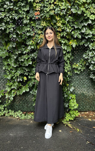 Nuss Kapitone Etekli Takım SİYAH 