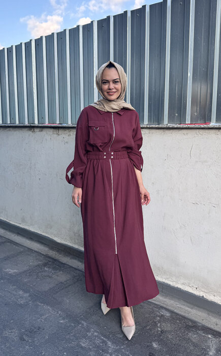 Nuss Kemerli Tensel Kap BORDO - 1