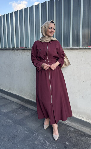 Nuss Kemerli Tensel Kap BORDO - 2