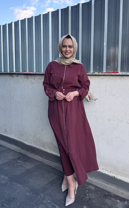 Nuss Kemerli Tensel Kap BORDO - 3