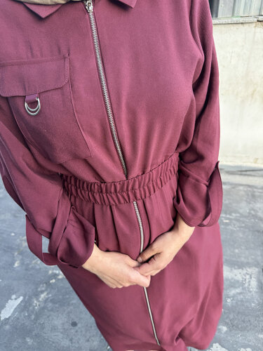 Nuss Kemerli Tensel Kap BORDO - 4