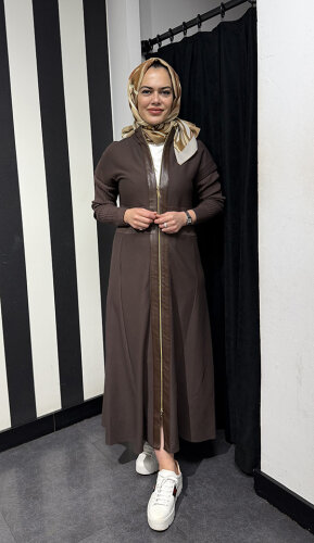 Nuss Kolları Triko Belden Oturtmalı Kap KAHVE - 2