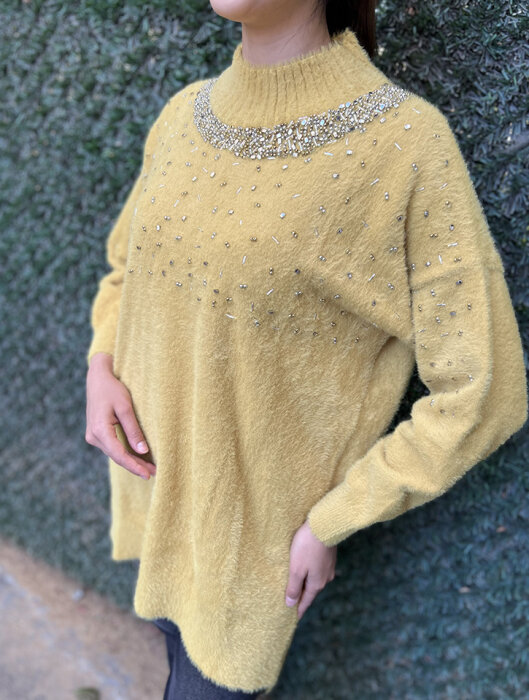 Nuss Önü Boncuklu Kazak HARDAL - 3