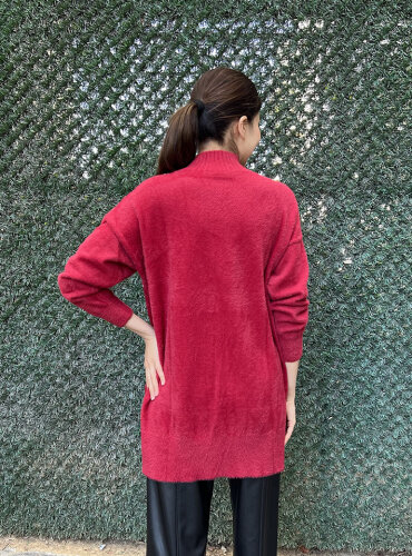 Nuss Önü Boncuklu Kazak KIRMIZI - 6