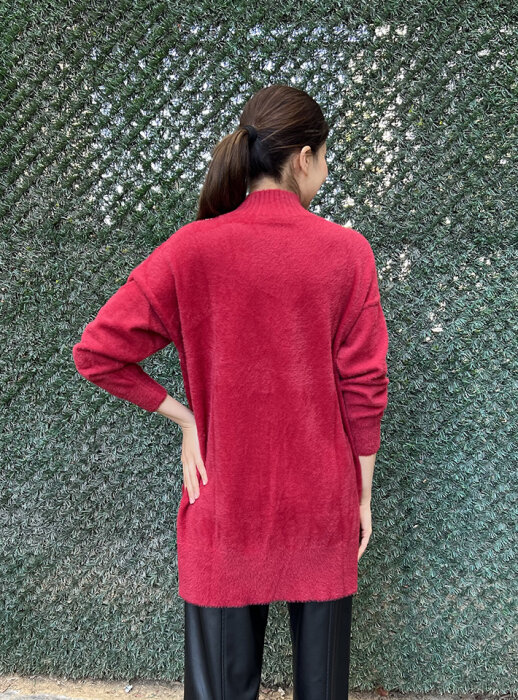 Nuss Önü Boncuklu Kazak KIRMIZI - 6