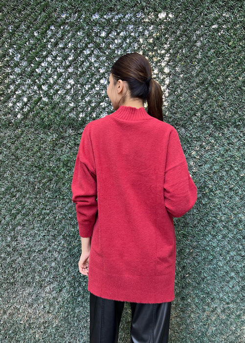 Nuss Önü Çiçek İşlemeli Kazak KIRMIZI - 6