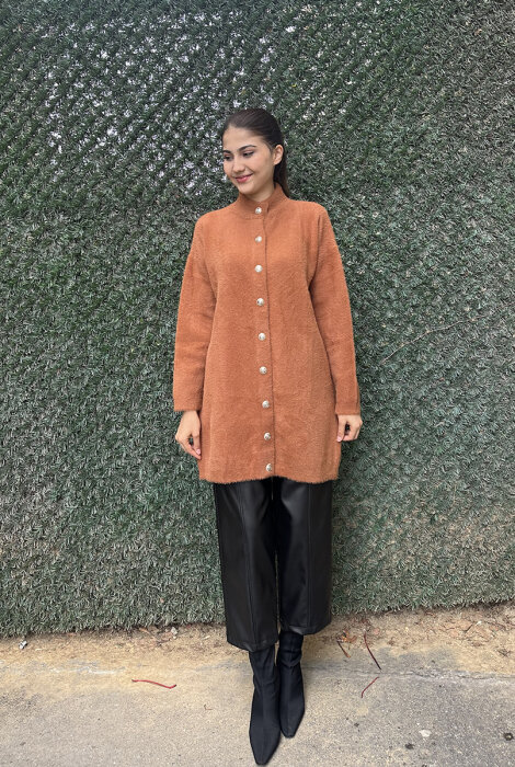 Nuss Önü Düğmeli Yumoş Hırka TARÇIN - 2