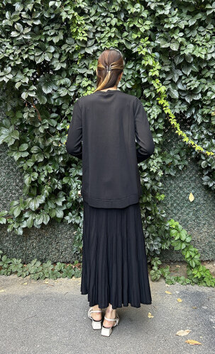 Nuss Önü İşlemeli Etekli Takım SİYAH - 4