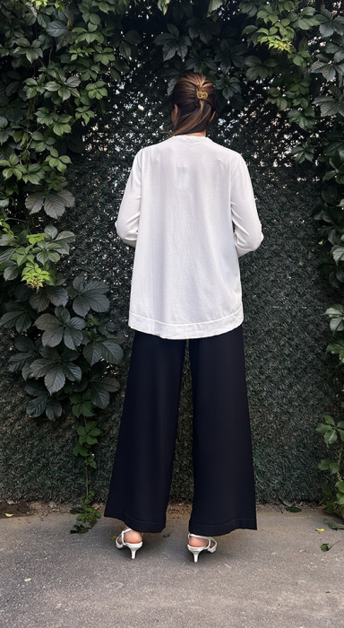 Nuss Önü Kısa Arkası Uzun Basic Tunik BEYAZ - 4