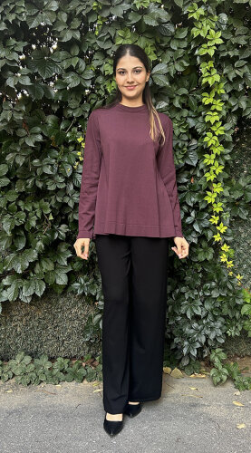 Nuss Önü Kısa Arkası Uzun Tunik BORDO - NUSS