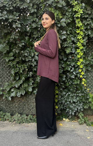 Nuss Önü Kısa Arkası Uzun Tunik BORDO - 3