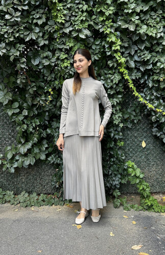 Nuss Önü Taşlı Etekli Takım HAKİ - 2