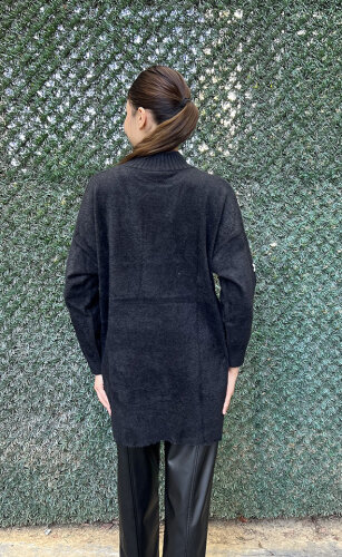 Nuss Önü Taşlı Yumoş Tunik SİYAH - 5