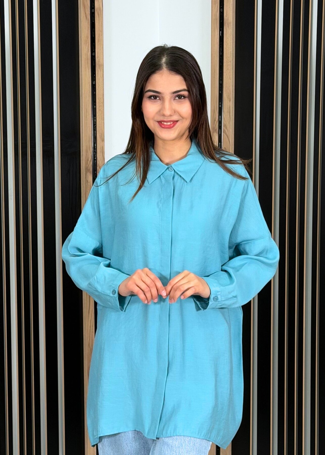 Nuss Oversize Gömlek Akdeniz - 1