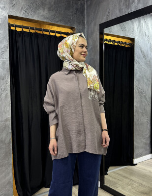 Nuss Oversize Gömlek Çikolata - 1