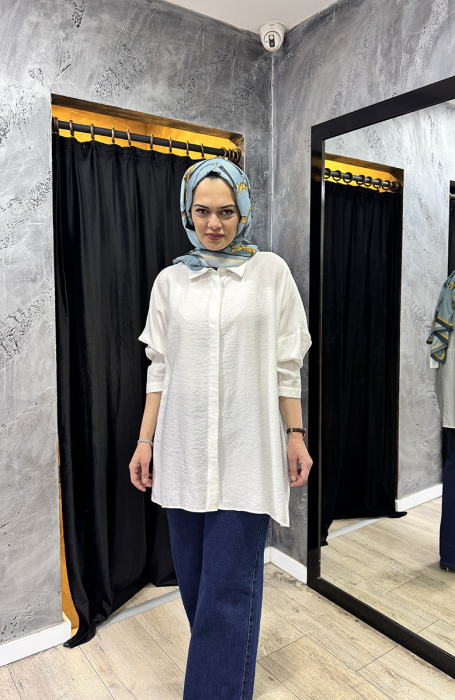 Nuss Oversize Gömlek EKRU - 3