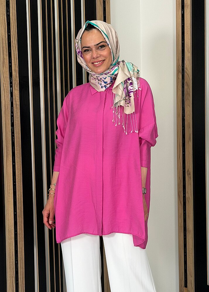 Nuss Oversize Gömlek FUŞYA - 3