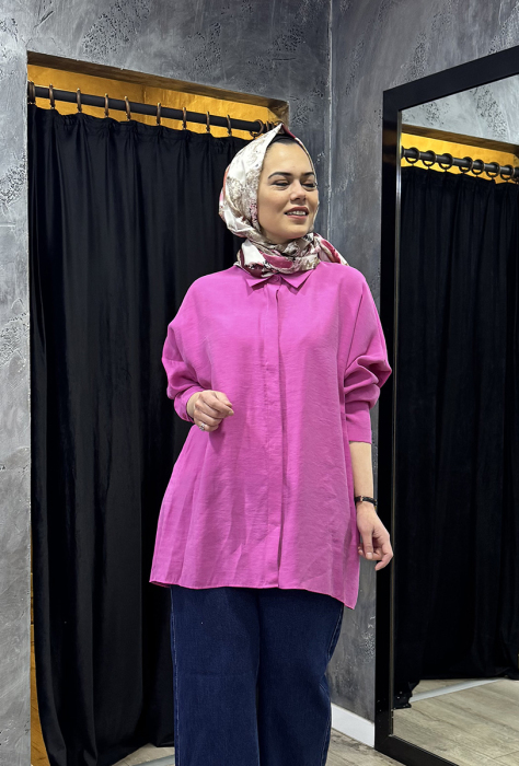 Nuss Oversize Gömlek FUŞYA - 5